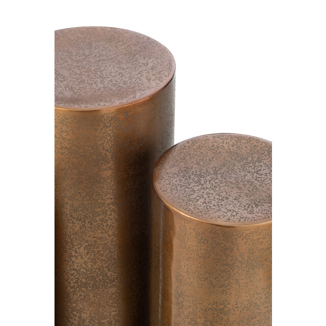 J-Line set van 3 pilaren rond metaal goud 35x35x90cm 3009689 large