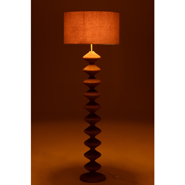 J-Line vloerlamp rups populierenhout /grijs 48x48x156cm 3002692 large