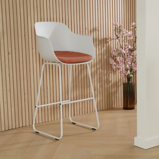 Nolon Nino-liz barkruk met terracotta rood zitkussen onderstel 65 cm 2027420 large