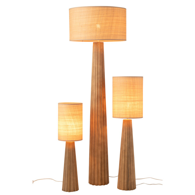 J-Line vloerlamp paraplu ailanthus hout 48x48x157cm 3002690 large