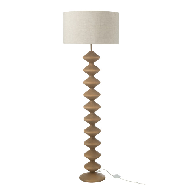 J-Line vloerlamp rups populierenhout /grijs 48x48x156cm 3002692 large