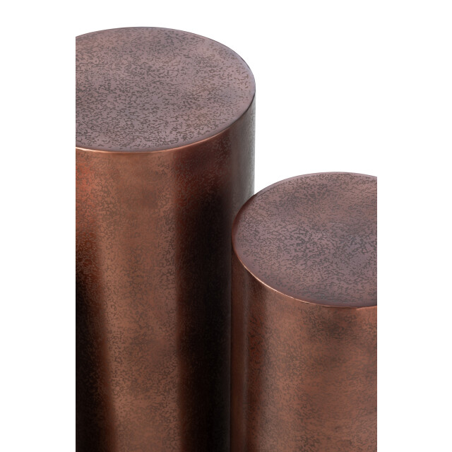 J-Line set van 3 pilaren rond metaal brons 35x35x90cm 3009692 large