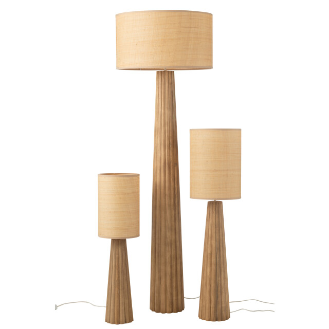 J-Line vloerlamp paraplu ailanthus hout 48x48x157cm 3002690 large