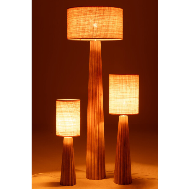 J-Line vloerlamp paraplu ailanthus hout 48x48x157cm 3002690 large