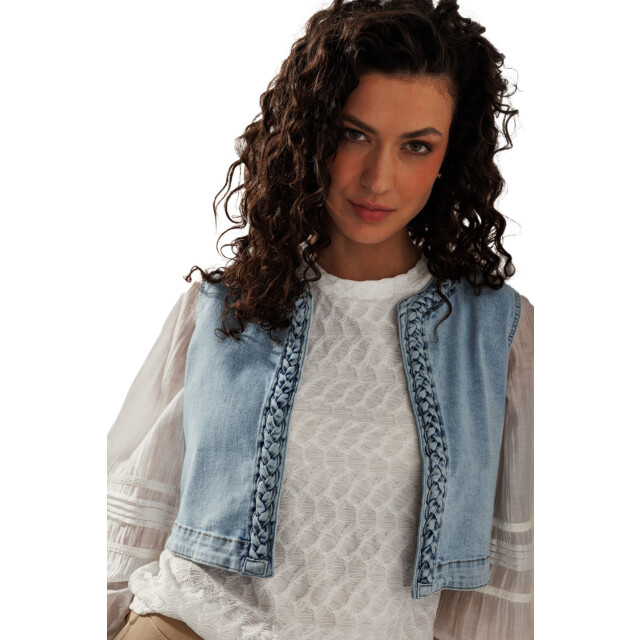 Tramontana Gilet light blue denim F01-15-802-000043 large