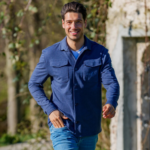 Q1905 Overshirt andel donker melange QM2343054-670-1 large