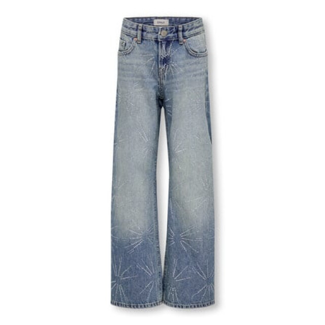 Only Zomer jeans broek meisjes , wide leg fit koghope 15335252 - Medium Blue Denim - Koghope large