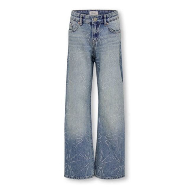 Only Zomer jeans broek meisjes , wide leg fit koghope 15335252 - Medium Blue Denim - Koghope large