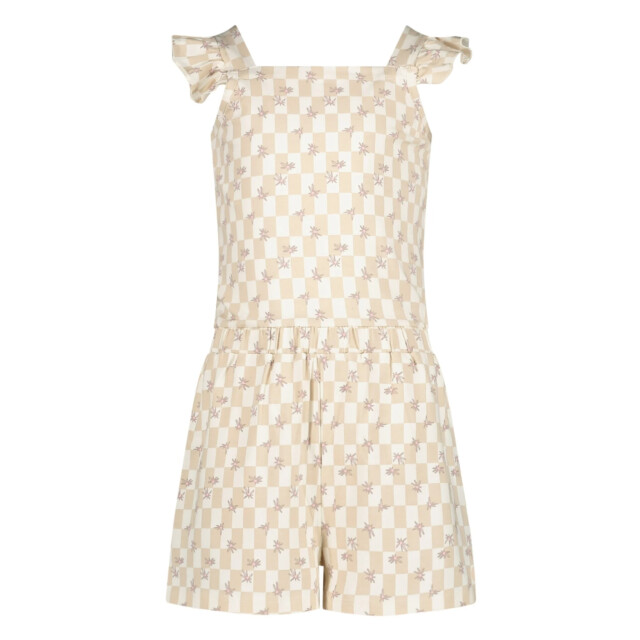 Quapi Zomer broek meisjes - aop geruit fauve QS253 - Fauve - wit - AOP geruit large