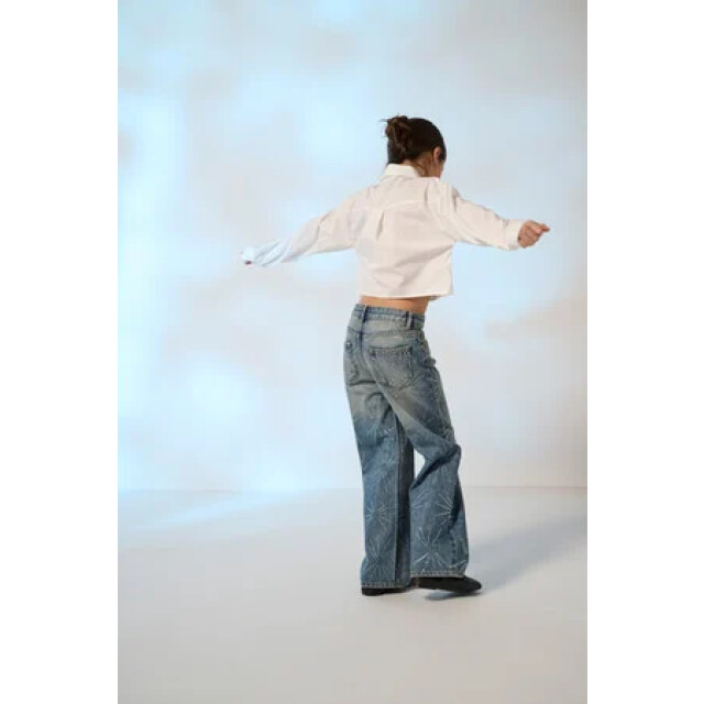 Only Zomer jeans broek meisjes , wide leg fit koghope 15335252 - Medium Blue Denim - Koghope large