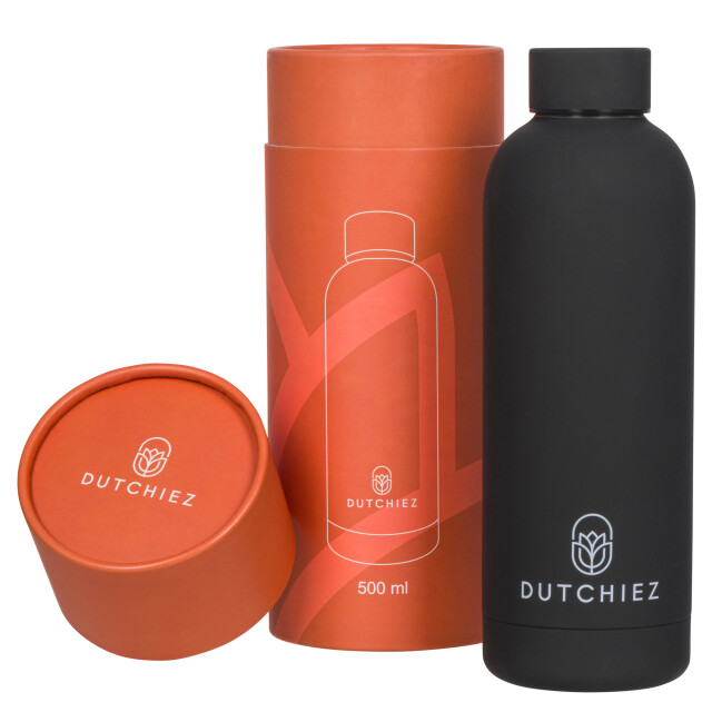 Dutchiez Drinkfles – thermosfles – rvs – – Drinkfles – Thermosfles – RVS – 500 ml – Midnight Black large