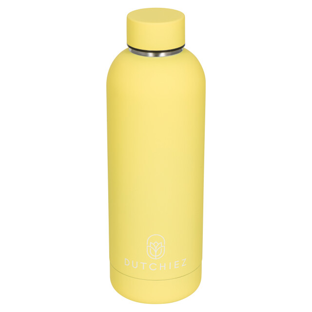 Dutchiez Drinkfles thermosfles rvs - Drinkfles - Thermosfles - RVS - 500 ml - Pastel Yellow large