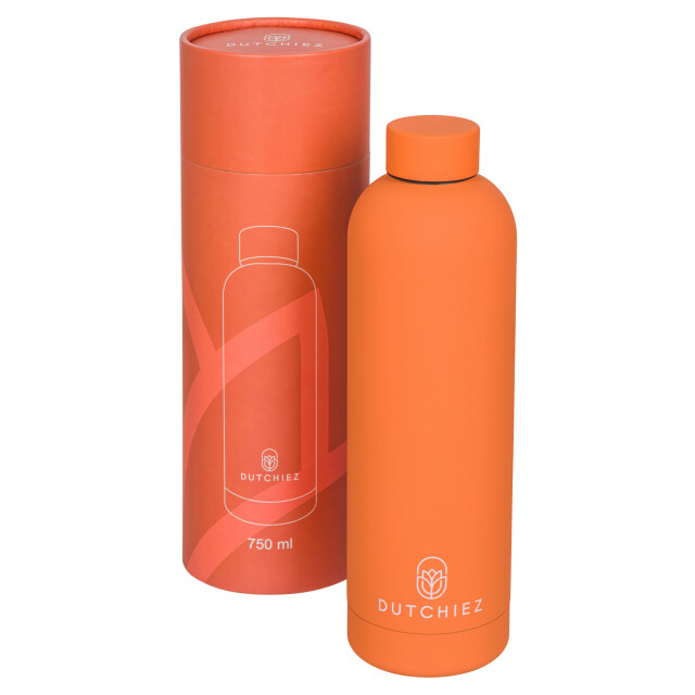 Dutchiez Drinkfles – thermosfles – rvs – – Drinkfles – Thermosfles – RVS – 750 ml – Orange large