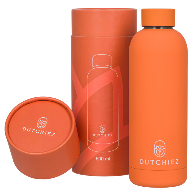 Dutchiez Drinkfles thermosfles rvs – - Drinkfles - Thermosfles - RVS – 500 ml - Orange large