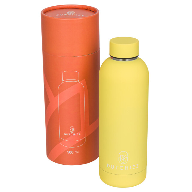 Dutchiez Drinkfles thermosfles rvs - Drinkfles - Thermosfles - RVS - 500 ml - Pastel Yellow large
