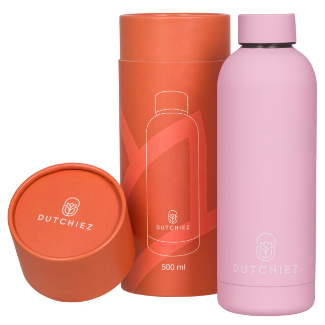 Dutchiez Drinkfles thermosfles rvs - Drinkfles - Thermosfles - RVS - 500 ml - Pastel Pink large
