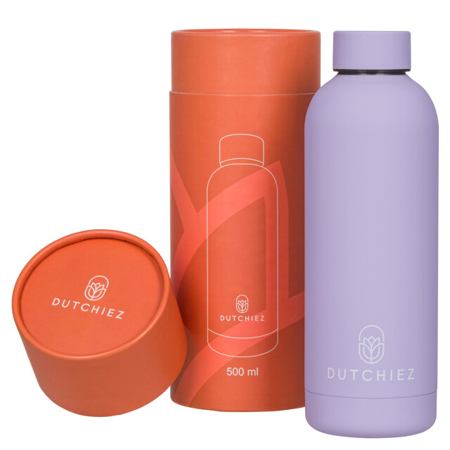 Dutchiez Drinkfles – thermosfles – rvs – – Drinkfles – Thermosfles – RVS – 500 ml – Pastel Lilac large