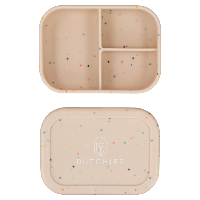 Dutchiez Siliconen lunchbox - dots Siliconen Lunchbox - Ginger Beige - Dots large