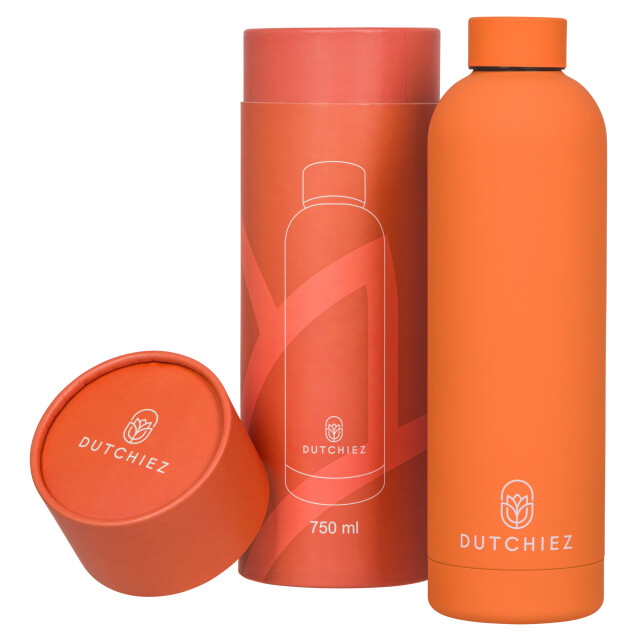 Dutchiez Drinkfles – thermosfles – rvs – – Drinkfles – Thermosfles – RVS – 750 ml – Orange large