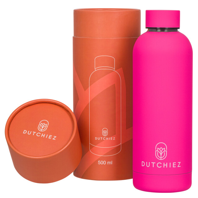 Dutchiez Drinkfles – thermosfles – rvs – – Drinkfles – Thermosfles – RVS – 500 ml – Candy Pink large