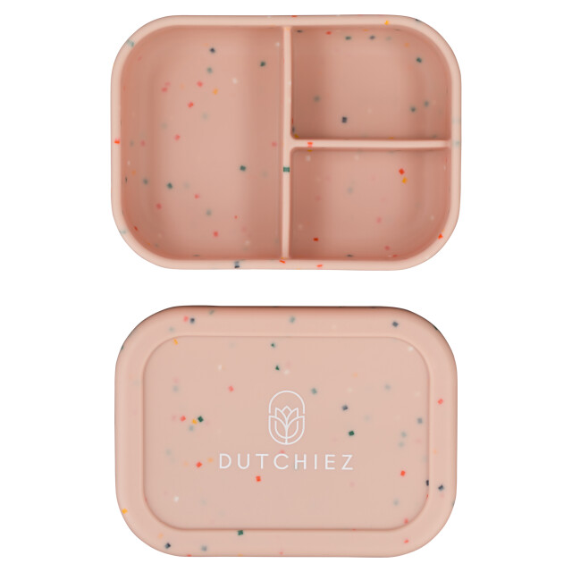 Dutchiez Siliconen lunchbox - dots Siliconen Lunchbox - Misty Pink - Dots large