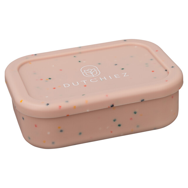 Dutchiez Siliconen lunchbox - dots Siliconen Lunchbox - Misty Pink - Dots large