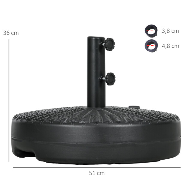 4goodz ® outsunny universele 51 cm vulbare parasolvoet 22-29 kg 3171652 large