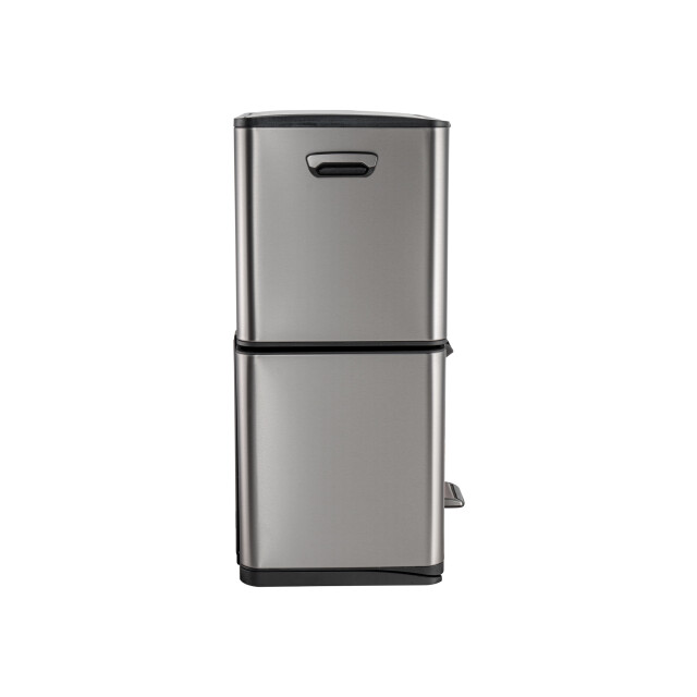 Luzzo ® ohio 60 ltr afvalscheidingsprullenbak metal grey – pedaalemmer met soft 3047894 large