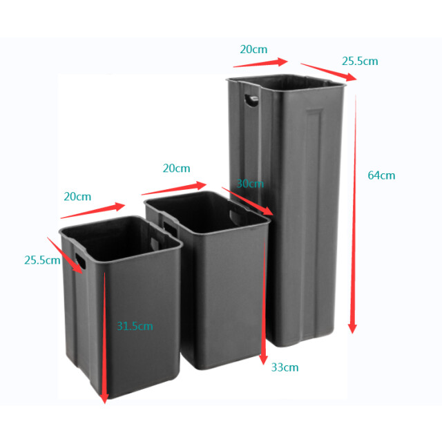 Luzzo ® ohio 60 ltr afvalscheidingsprullenbak rvs – pedaalemmer met soft close 3047792 large