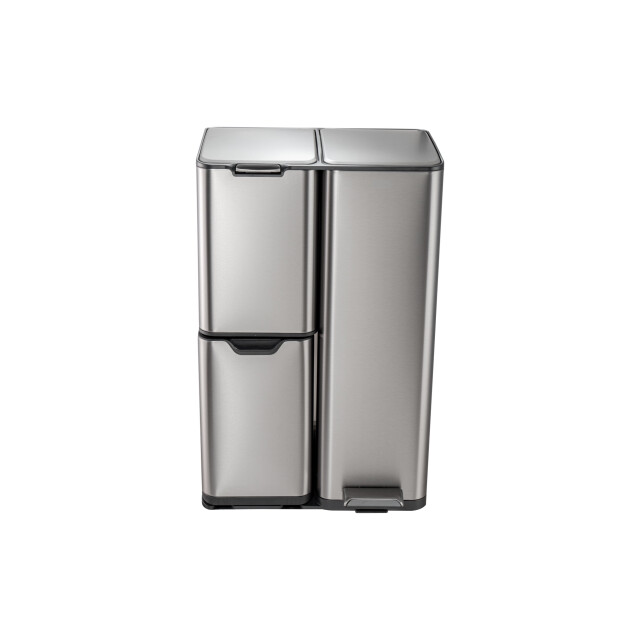 Luzzo ® ohio 60 ltr afvalscheidingsprullenbak metal grey – pedaalemmer met soft 3047894 large