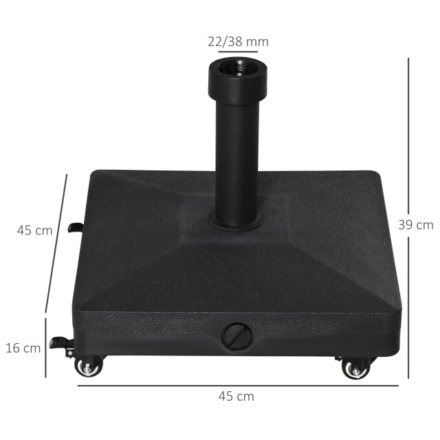 4goodz ® outsunny 20 kg vulbare parasolvoet met wielen 38/48mm 3171646 large