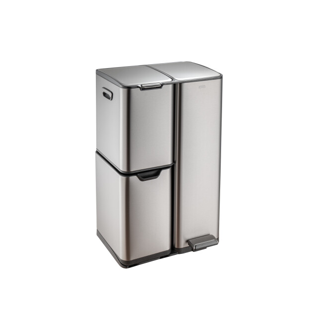 Luzzo ® ohio 60 ltr afvalscheidingsprullenbak metal grey – pedaalemmer met soft 3047894 large