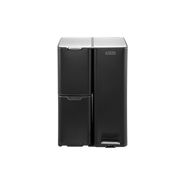 Luzzo ® ohio 60 ltr afvalscheidingsprullenbak rvs – pedaalemmer met soft close 3047792 large