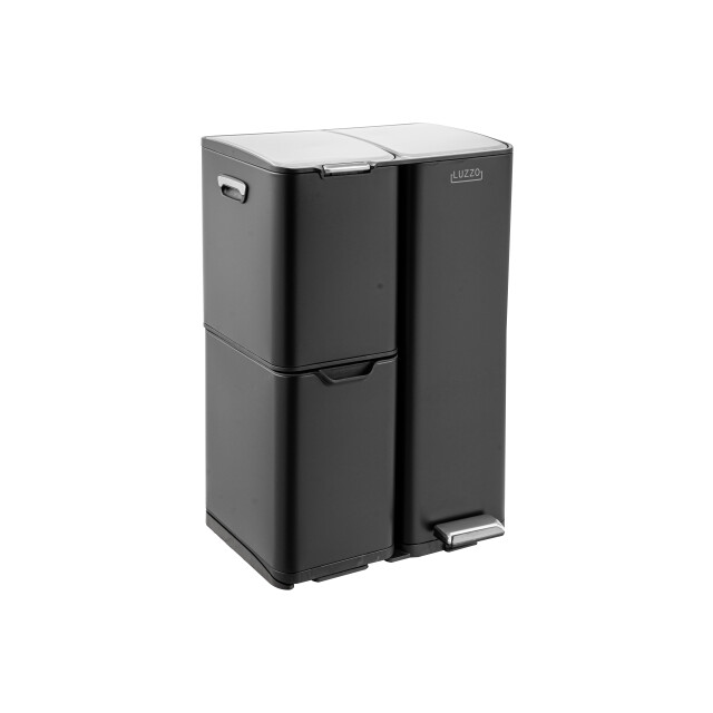 Luzzo ® ohio 60 ltr afvalscheidingsprullenbak rvs – pedaalemmer met soft close 3047792 large