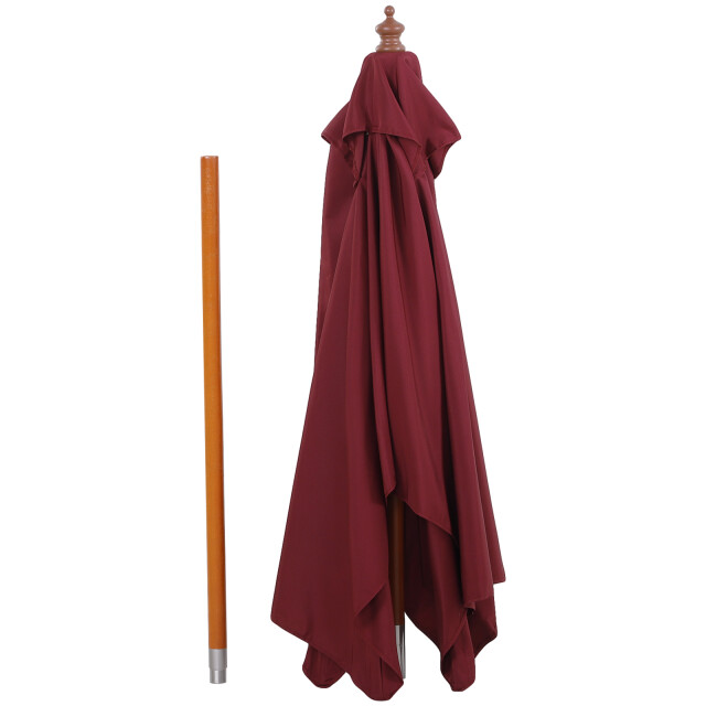 4goodz 3-delig kantelbare parasol hout rechthoekig 200x150x230 cm wijnrood 3171655 large