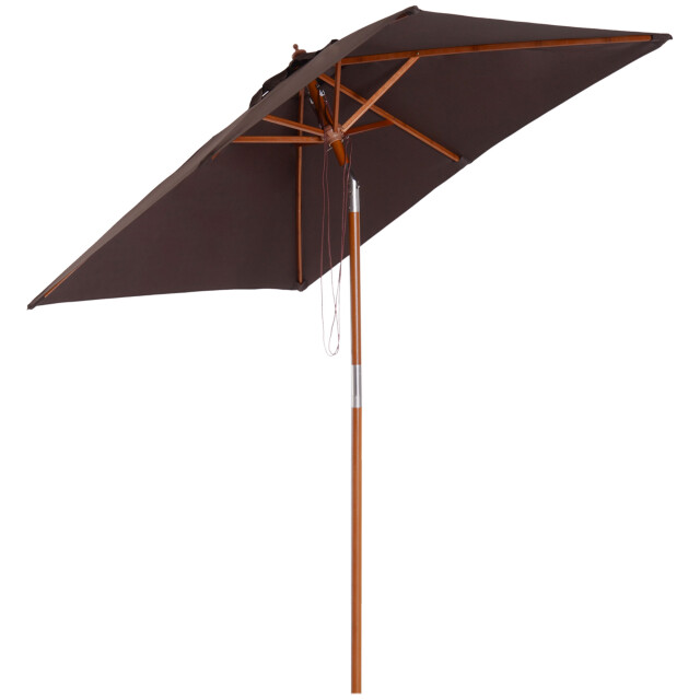 4goodz 3-delig kantelbare parasol hout rechthoekig 200x150x230 cm bruin 3171656 large