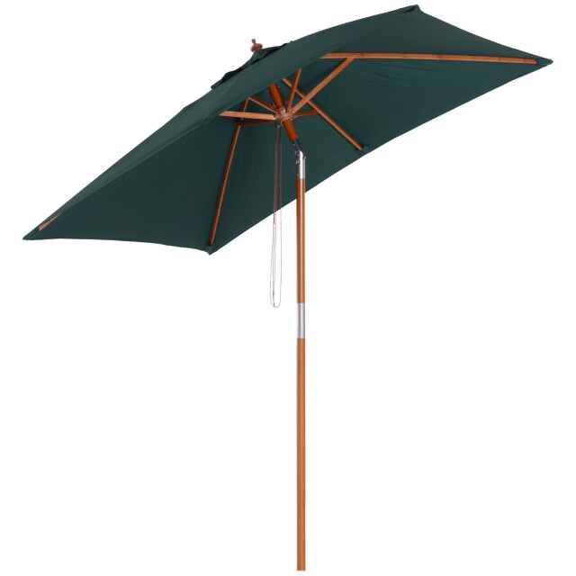 4goodz 3-delig kantelbare parasol hout rechthoekig 200x150x230 cm groen 3171657 large