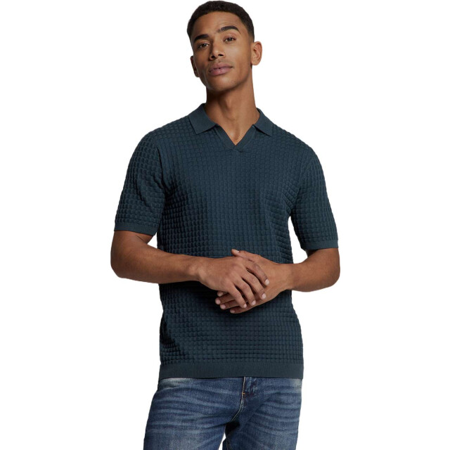 No Excess Pullover short sleeve polo v solid night 27230363-078 large