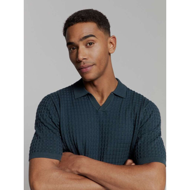 No Excess Pullover short sleeve polo v solid night 27230363-078 large