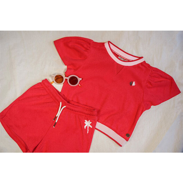 Like Flo Zomer short meisjes chili badstof faye F503-5622-285 large