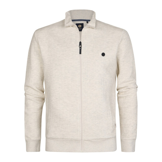 Petrol Industries men sweater collar zip m-1050-swc333 0009 antique white melee 05791.100.0004 large