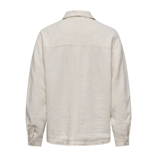 Jacqueline de Yong maya l/s linen shacket pnt dia 15339033 oatmeal 06615.941.0005 large