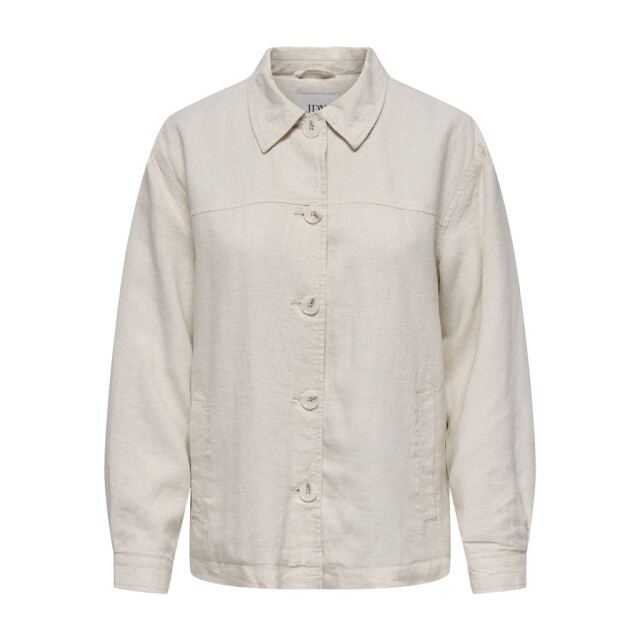 Jacqueline de Yong maya l/s linen shacket pnt dia 15339033 oatmeal 06615.941.0005 large