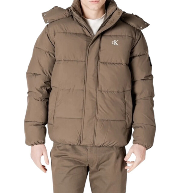 Calvin Klein Heren jas Calvin Klein Jeans Bruin Pufferjas Met Logo large