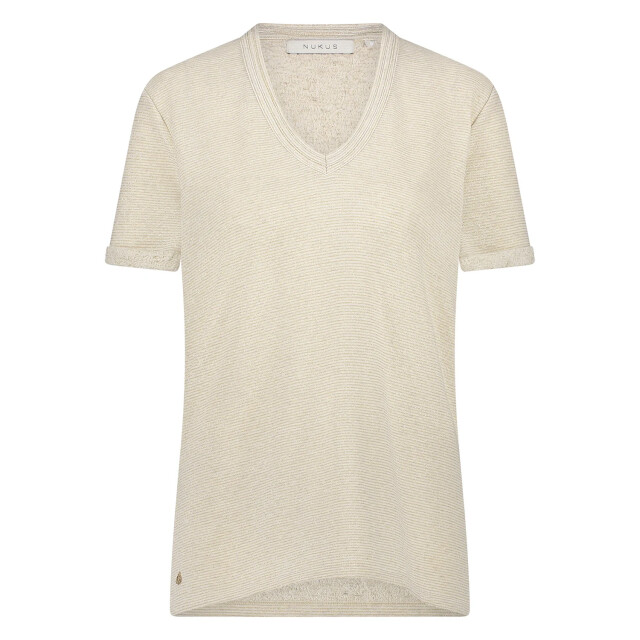 Nukus Nks01046 126 secc top vneck offwhite/gold NKS01046 126 large