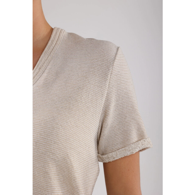 Nukus Nks01046 126 secc top vneck offwhite/gold NKS01046 126 large