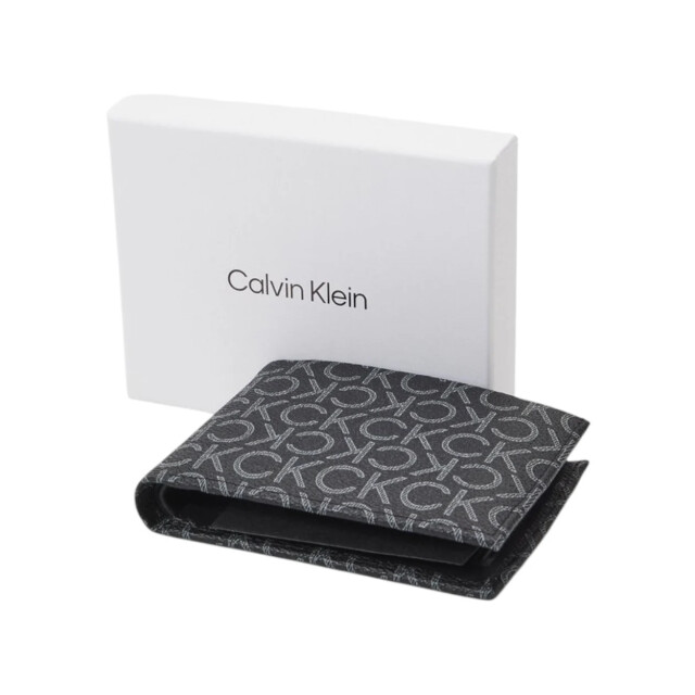 Calvin Klein Portmonnee heren van leer in Calvin Klein Zwart Leer Portemonnee large