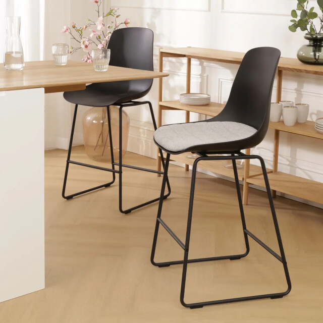Nolon Nino-liv barkruk met beige zitkussen onderstel 75 cm 2180459 large