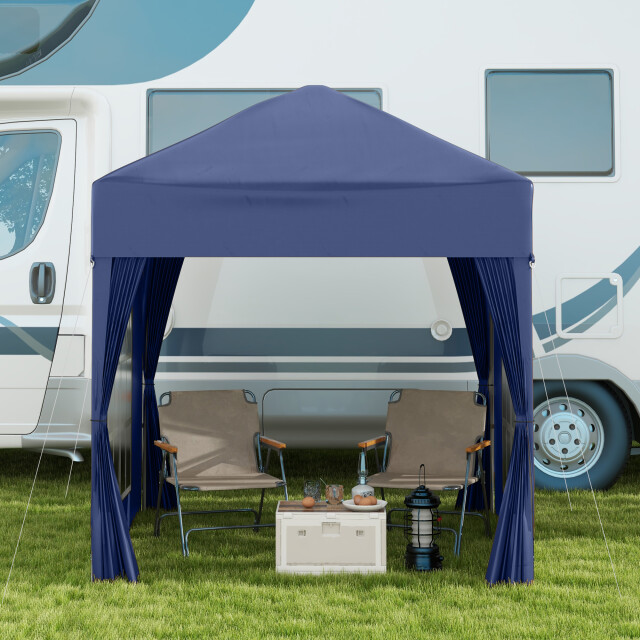 4goodz Outsunny partytent paviljoen 2x2 m opvouwbaar met 4 zijwanden en rits - 3171915 large