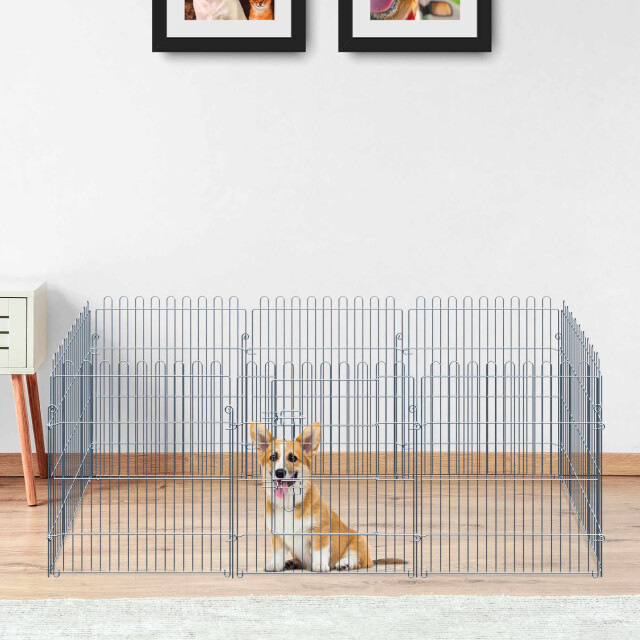 4goodz Pawhut puppyren konijnenren van metaal b63 x h76 cm 3171917 large